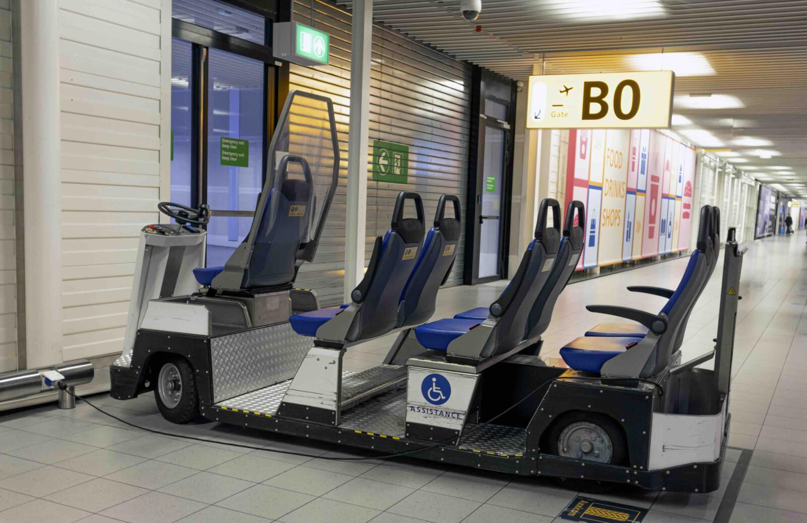 assistance vehicle for transportation of disabled persons