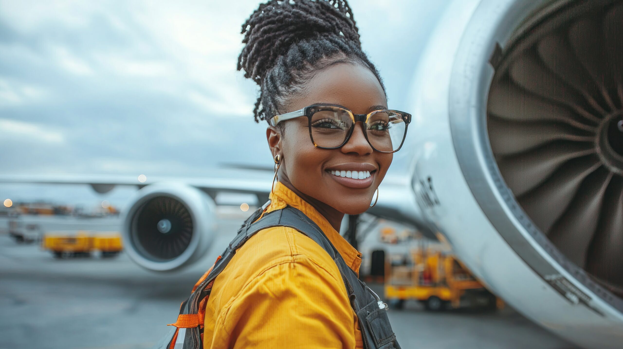 Professional mechanic conducting a routine check on an airplane.